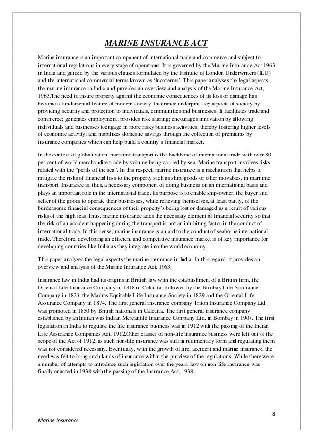 Marine Insurance Act 1963 Pdf